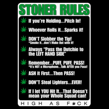 STONER RULES - SUPER SOFT UNISEX PULLOVER HOODIE - BLACK Design