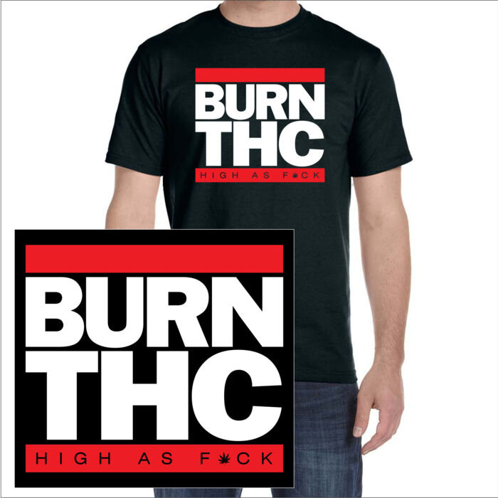 BURN THC - SUPER SOFT UNISEX SHORT SLEEVE T-SHIRT - BLACK Thumbnail
