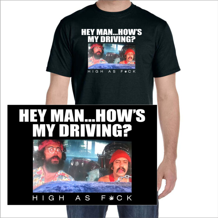 HOW'S MY DRIVING - SUPER SOFT UNISEX SHORT SLEEVE T-SHIRT - BLACK Thumbnail