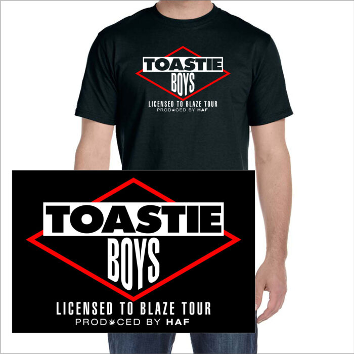 TOASTIE BOYS - SUPER SOFT UNISEX SHORT SLEEVE T-SHIRT - BLACK Thumbnail
