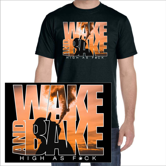 WAKE AND BAKE - SUPER SOFT UNISEX SHORT SLEEVE T-SHIRT - BLACK Thumbnail