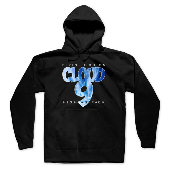 CLOUD 9 - SUPER SOFT UNISEX PULLOVER HOODIE - BLACK Thumbnail