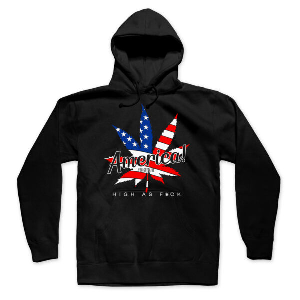 AMERICA! - SUPER SOFT UNISEX PULLOVER HOODIE - BLACK Thumbnail