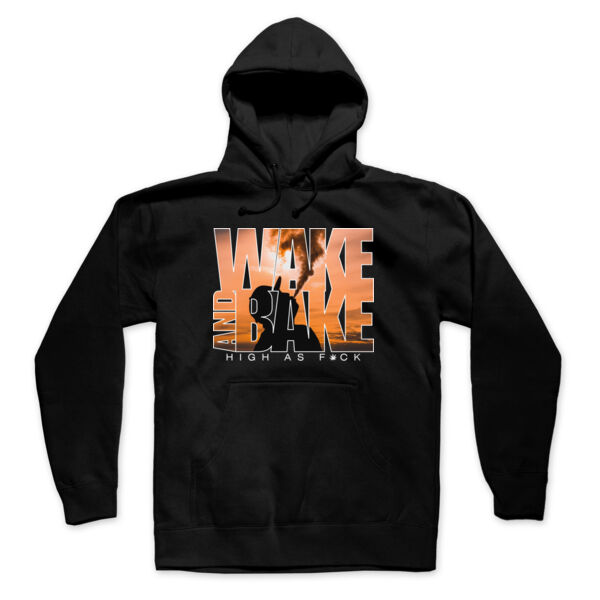 WAKE AND BAKE - SUPER SOFT UNISEX PULLOVER HOODIE - BLACK Thumbnail