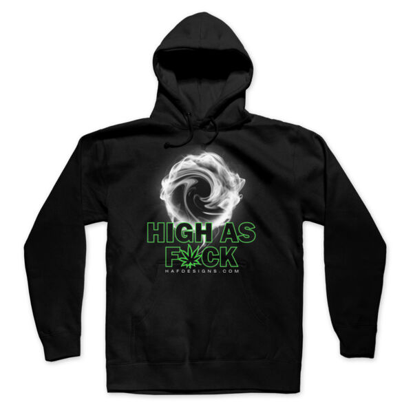 SMOKE RING - SUPER SOFT UNISEX PULLOVER HOODIE - BLACK Thumbnail