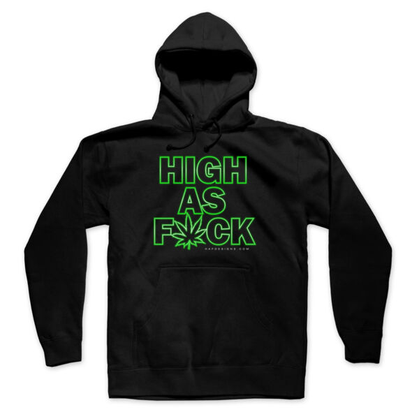 GREEN NEON - SUPER SOFT UNISEX PULLOVER HOODIE - BLACK Thumbnail