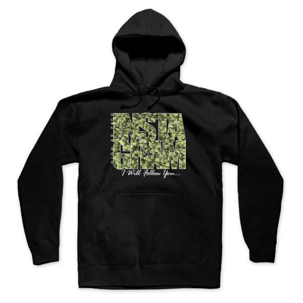 INSTA GRAM - SUPER SOFT UNISEX PULLOVER HOODIE - BLACK Thumbnail