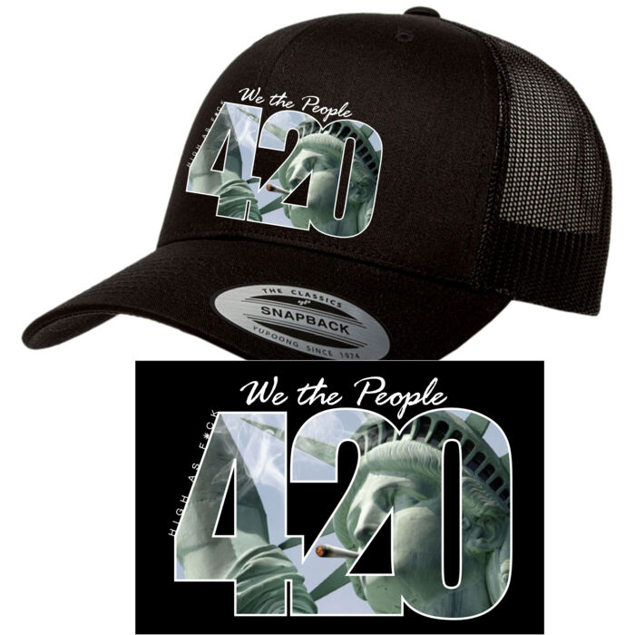 WE THE PEOPLE - PREMIUM UNISEX SNAPBACK HAT WITH CURVED BILL - BLACK Thumbnail