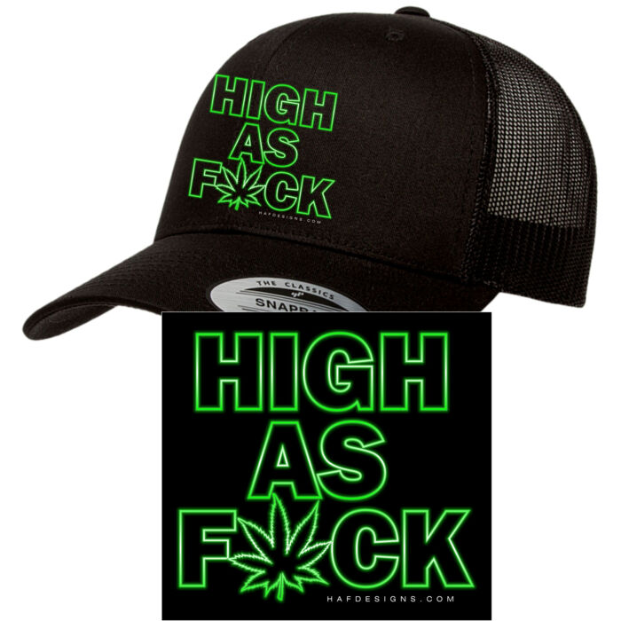GREEN NEON - PREMIUM UNISEX SNAPBACK HAT WITH CURVED BILL - BLACK Thumbnail