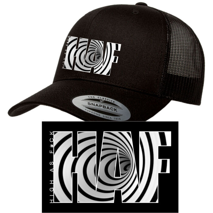 SPIRAL - PREMIUM UNISEX SNAPBACK HAT WITH CURVED BILL - BLACK Thumbnail